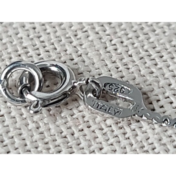 Italian 925 Sterling Silver Satellite Chain Necklace Vintage - Picture 7 of 10